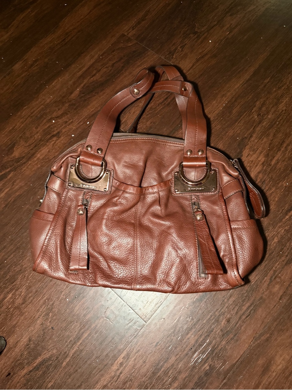 b. makowsky Brown Leather Shoulder Bag